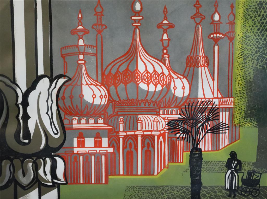 § Edward Bawden (1903-1989) The Royal Pavilion 18.5 x 24.5in.